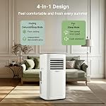 pasapair 8000 BTU Portable Air Conditioner, Quiet AC Unit for for Rooms up to 320 Sq.Ft, 4-IN-1 Cooling Fan with Remote/WiFi/Alexa, Dehumidifier for Home, Office, 24H Timer & Easy-Install Window Kit