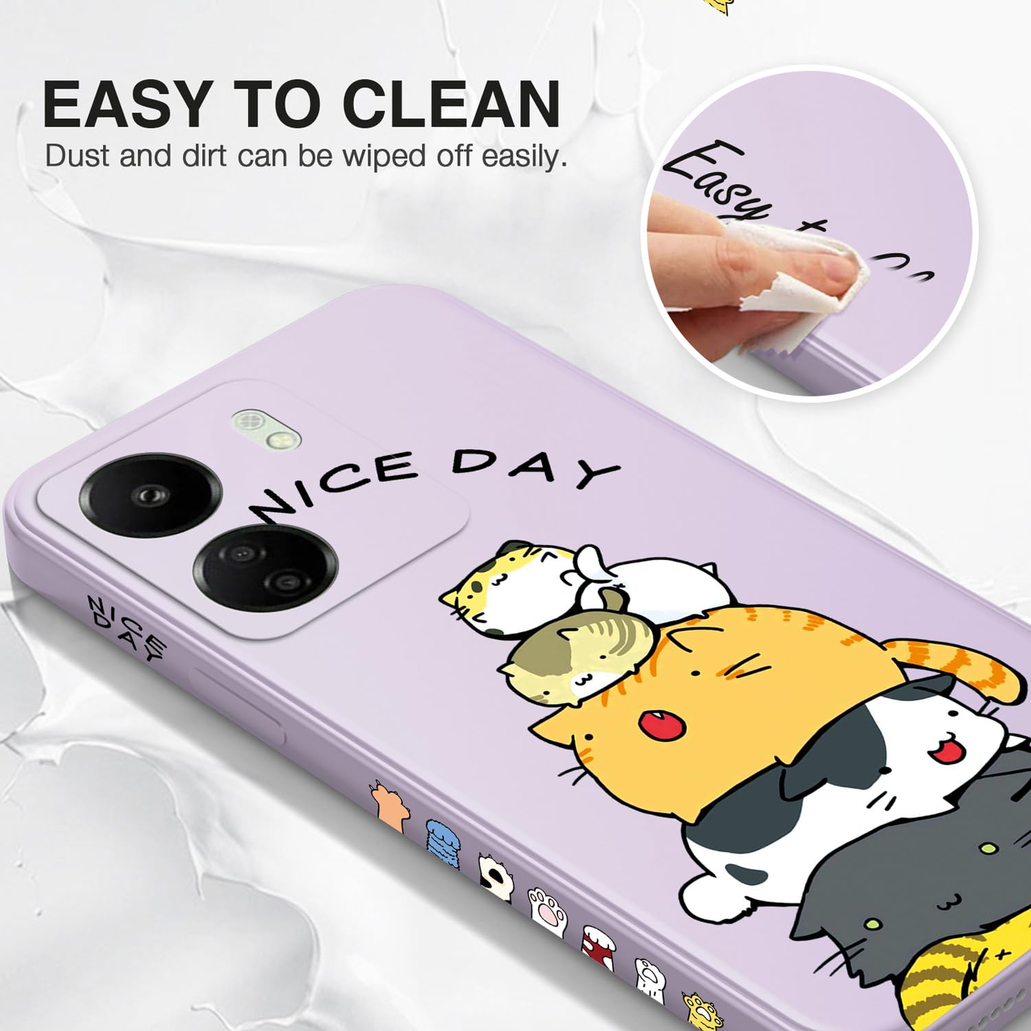 XINYEXIN Silikon-Hülle Für Xiaomi Redmi 13C / Poco C65 – Wellenförmig, Stoßfest, Violett