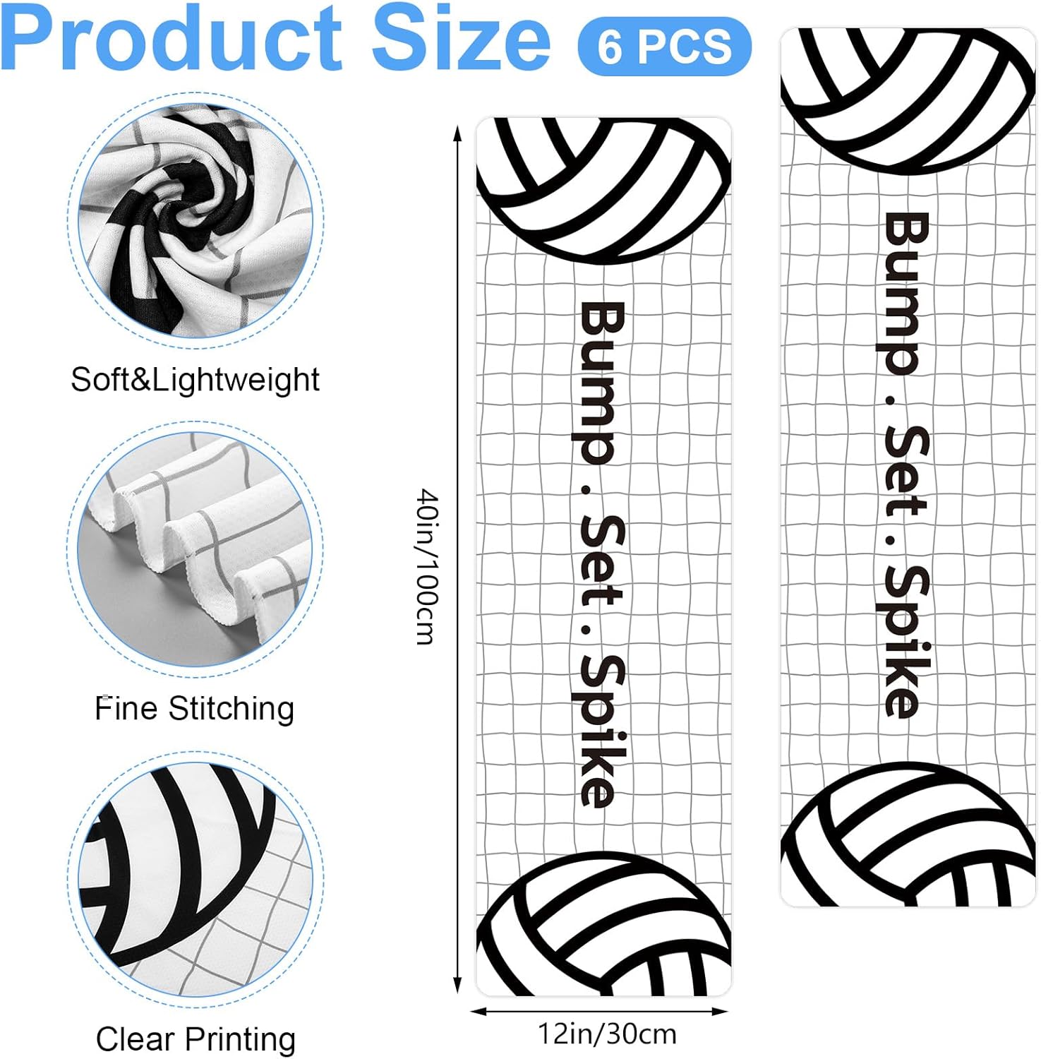 Talltalk 12 Pcs Volleyball Cooling Towel and Drawstring Bag Set Volleyball Party 40 x 12 Inch Cooling Towels with Drawstring Bags for Team Gifts Goodie Gift Bag Birthday Decorations