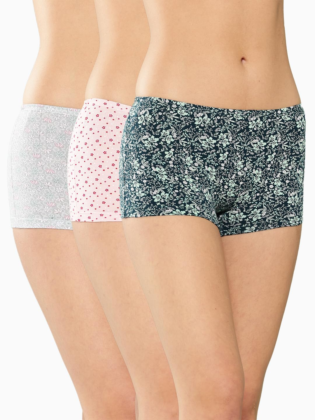 leading lady Women's Printed Mid Rise Boyshort Brief-picture-25