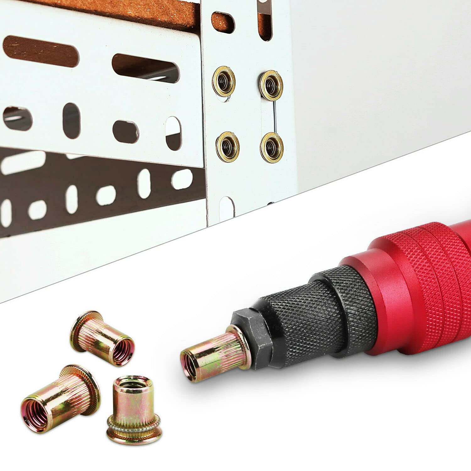 Rivettatrice adattatore professionale per dado rivetto elettrico per pistola adattatore batteria vite trapano rivettatrice 2,4 – 6,4 mm per dado rivetto a batteria M3-M10 trapano