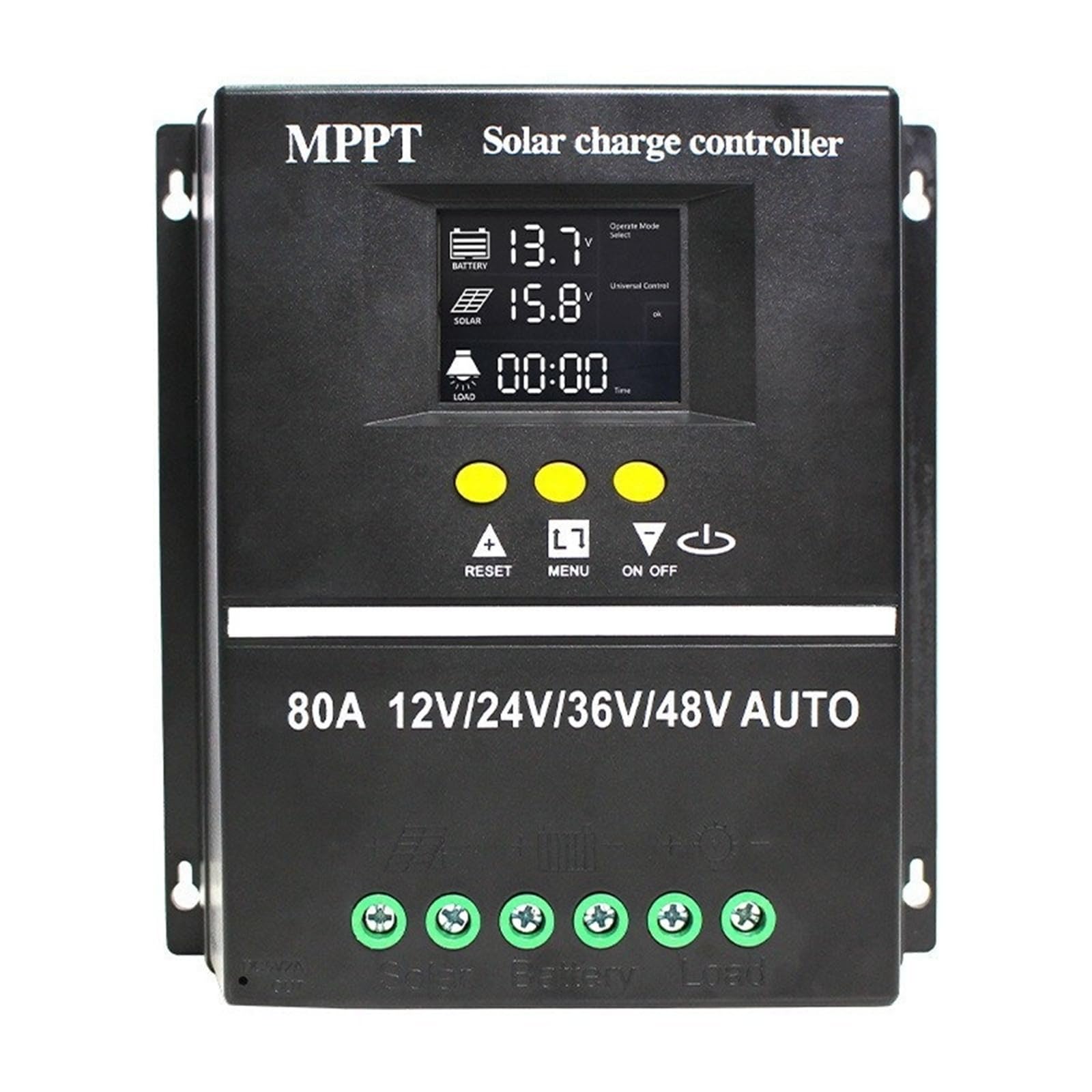 Solar Charge Controller MPPT 60A 80A 100A Solar Charge Controller Dual USB 12V 24V 36V 48V for Lead Acid Lithium Batteries Charger Simple to Operate(80A)