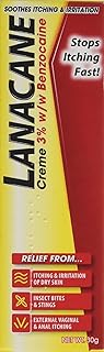 Lanacane Medicated Creme Tube, Relief From Itching, Insect Bites/Stings, Genitalia/ Anal Itching, 30 g