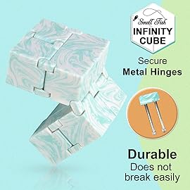 SMALL FISH Infinity Cube Sensory Fidget Toy, Sensory Tool EDC Fidgeting Game for Kids and Adults, Cool Mini Gadget Best for Stress and Anxiety Relief, Hand-Held Fidget Toy (Marble)