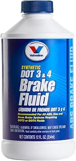 Valvoline DOT 3 & 4 Brake Fluid 12 oz Case of 12 - High Boiling Point for ABS, Drum & Disc Brakes