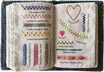 Stitch Book Creative Mini Sewing Embroidery Stitch Book Guide for Sewing DIY Projects Beginners and Embroidery Enthusiasts Book A 106 Stitches
