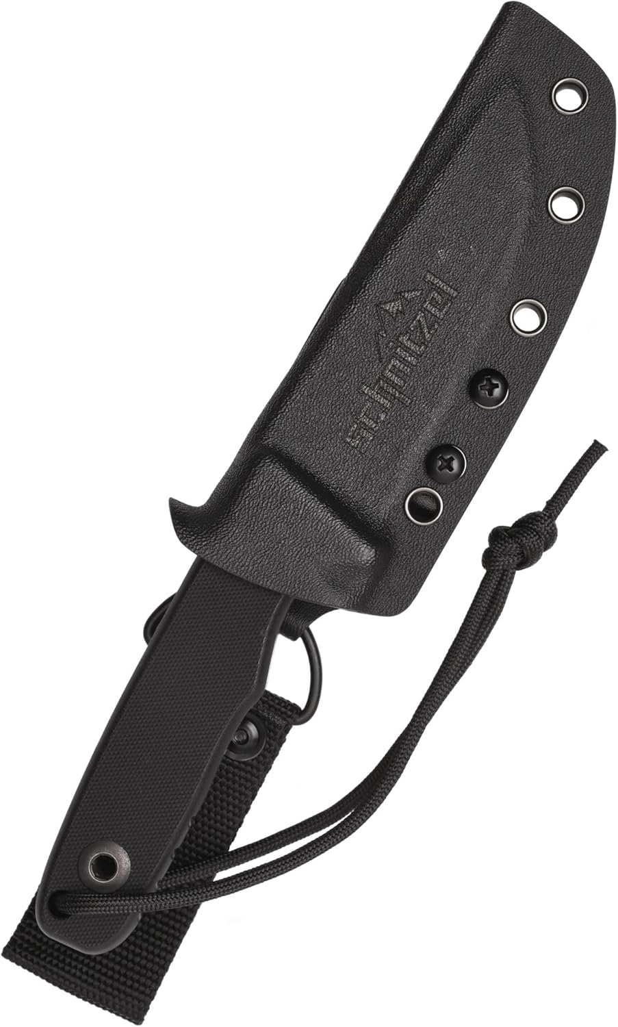 SCHNITZEL TRI - Outdoor Knife with Kydex Sheath and Dangler Carrying System – Bushcraft-Knife, Outdoor, Leisure, Adult (Black)