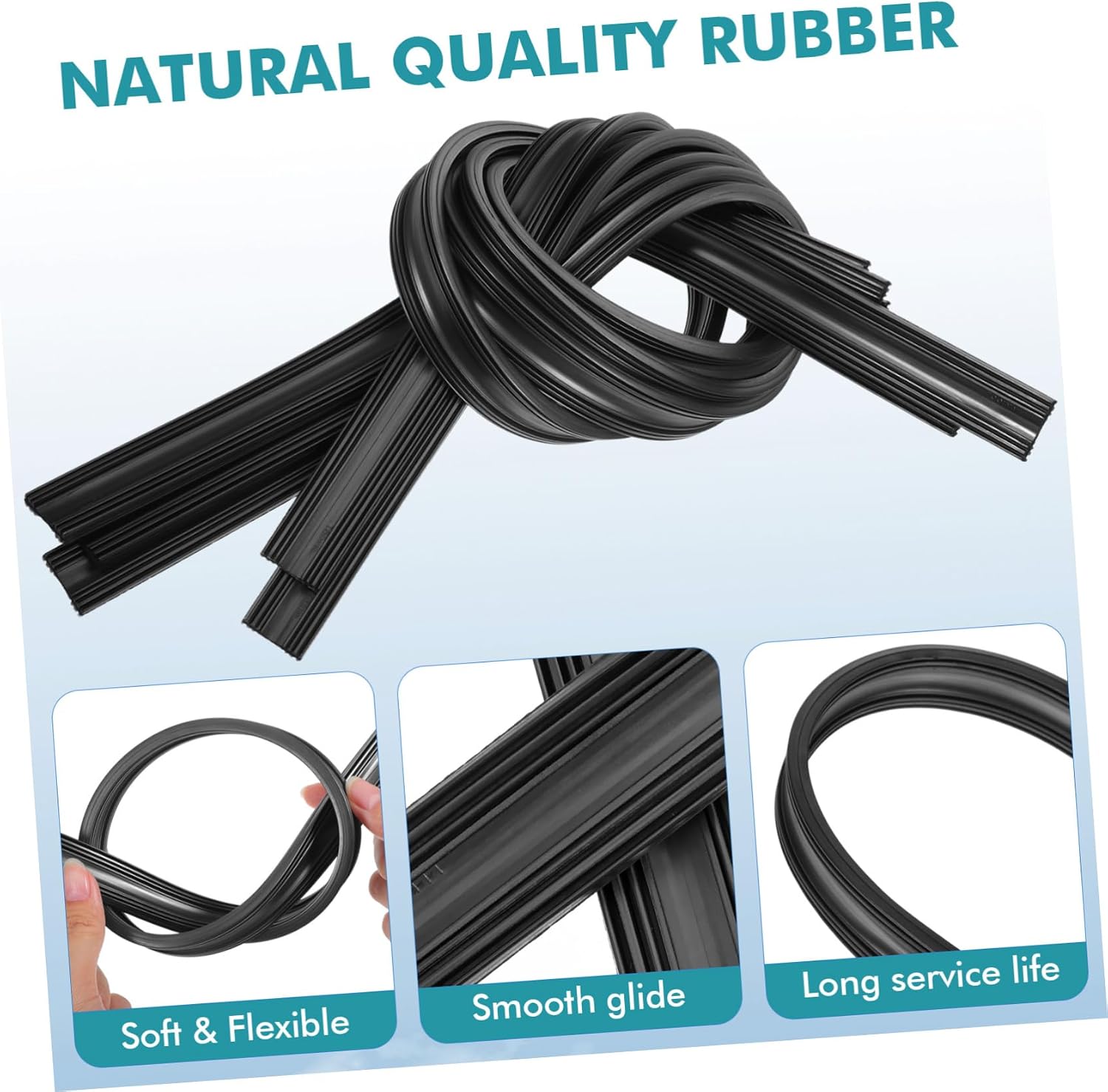 5Pairs Car Auto Rubber Strip Refills for Frameless Windshield Wiper Blades Natural Rainproof Material for Smooth Glide Enhanced Visibility