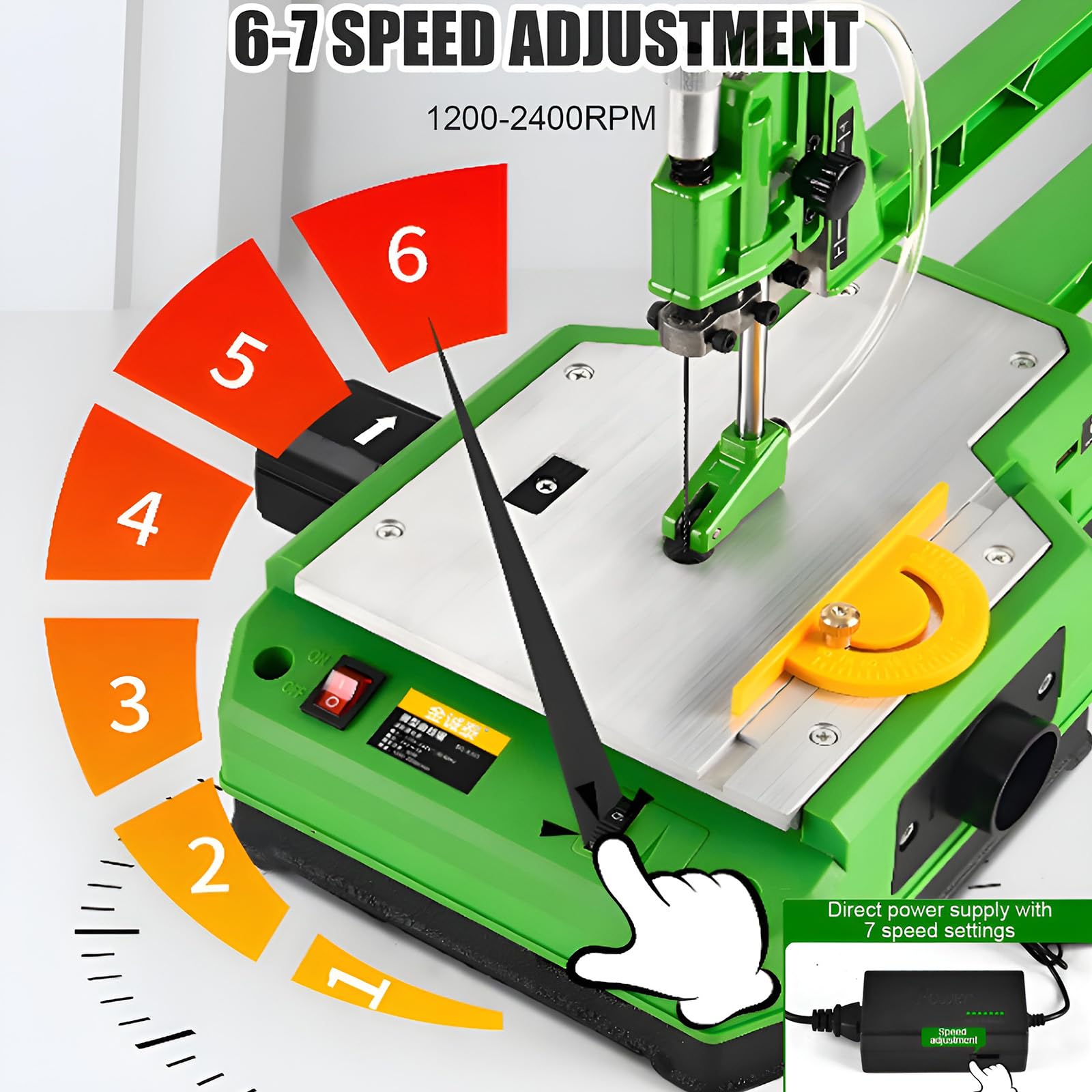 Sierra De Vaivén De Velocidad Variable Con Capacidad De 45 Mm, Sierra Eléctrica Para Trabajos En Madera Con Luz Led Y Soplador De Polvo, Para Talla De Madera Y Proyectos De Bricolaje 26-saw