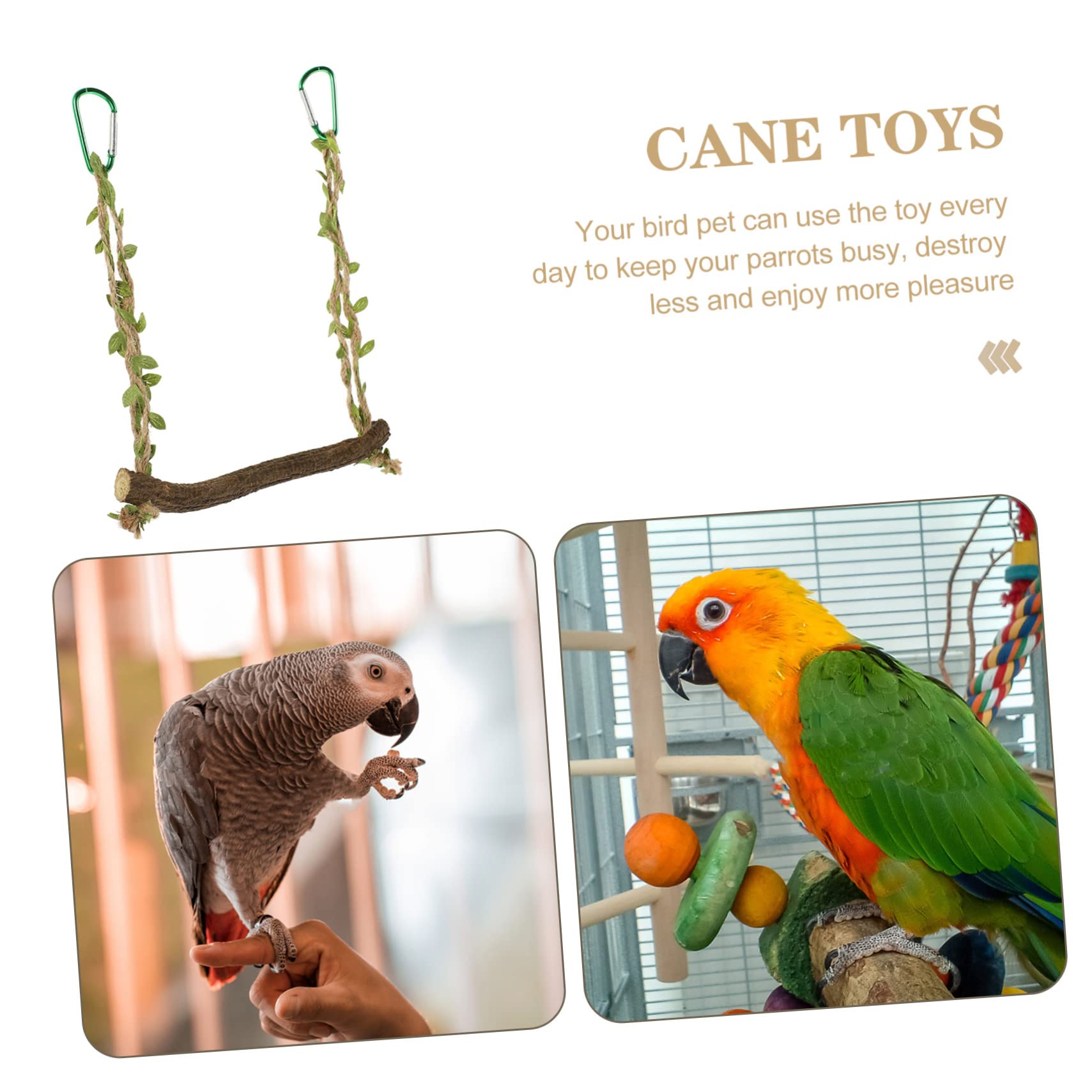 BESPORTBLE 5stücke Vogelspielzeug Aus Holz Für Papageien Und Sittiche Hängende Schaukel Training Und Koordination Für Kleine Haustiere Im Käfig