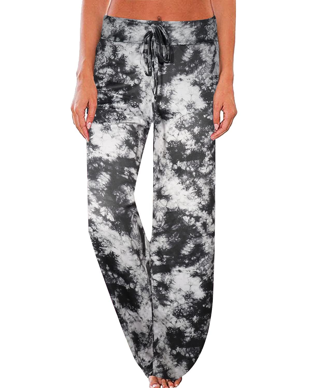 NEWCOSPLAY Women's Comfy Pajama Drawstring Wide Leg Pants