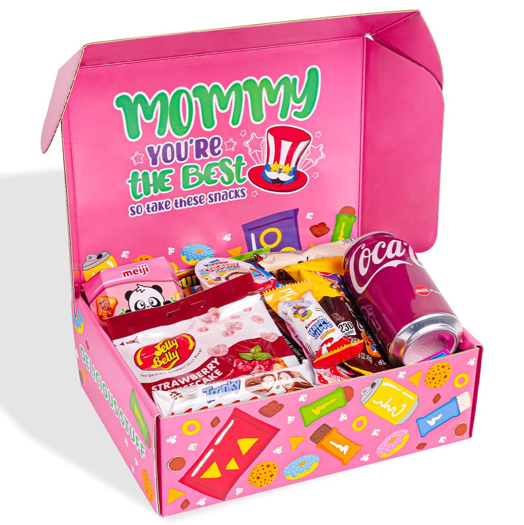 American Uncle Snackbox - Geschenkideen für Mutter Weihnachten, Geburtstag, Muttertag – Box mit 20 amerikanischen und internationalen Snacks