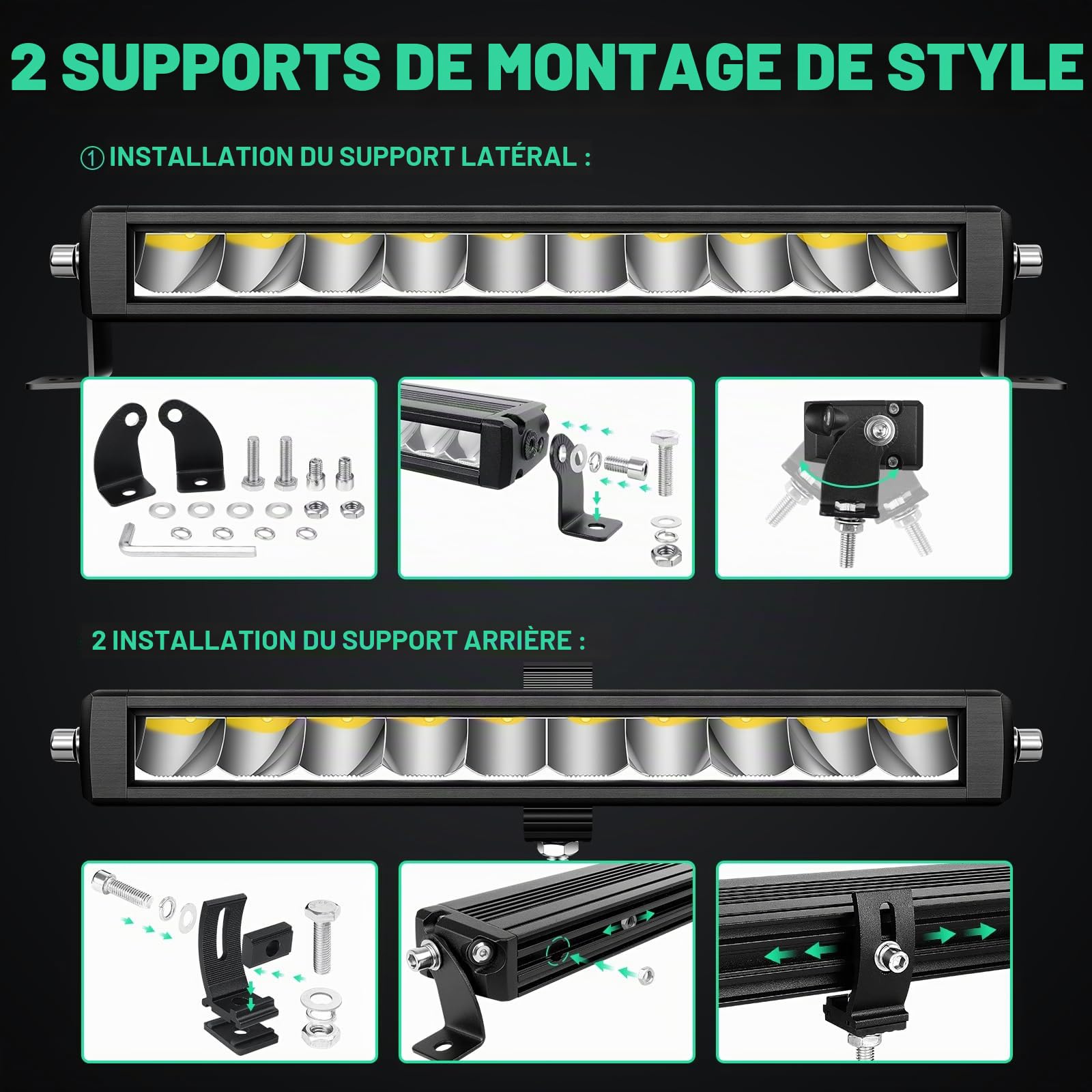 RIGIDON 12 Pouces 30 cm 30W 3000lm Slim Barre de LED 4x4 12V Faisceau kit