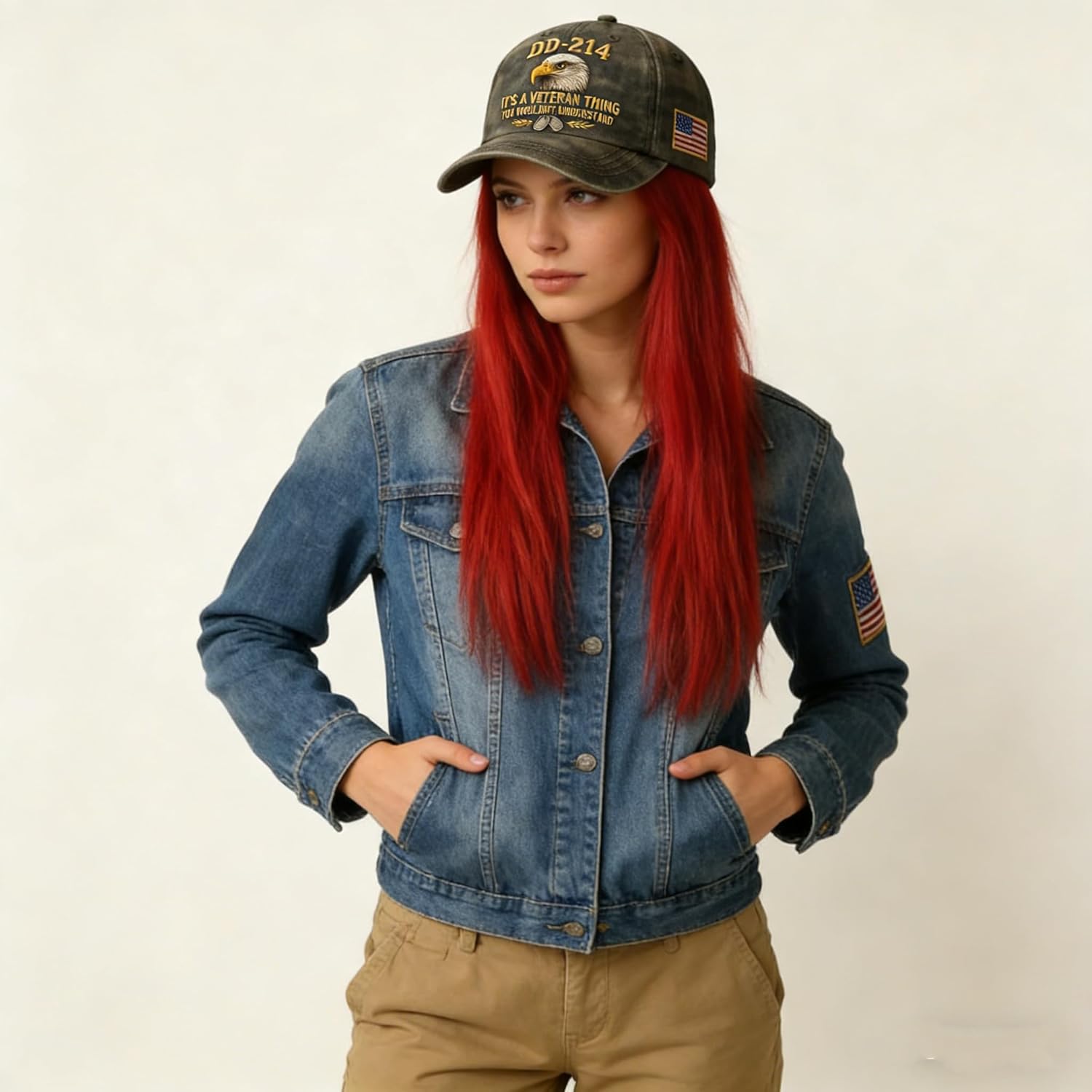 DD-214 Army Veteran Hat, Embroidered Patriotic Baseball Cap, Patriotic Veteran Day Gifts for Retired Soldiers - Image 5