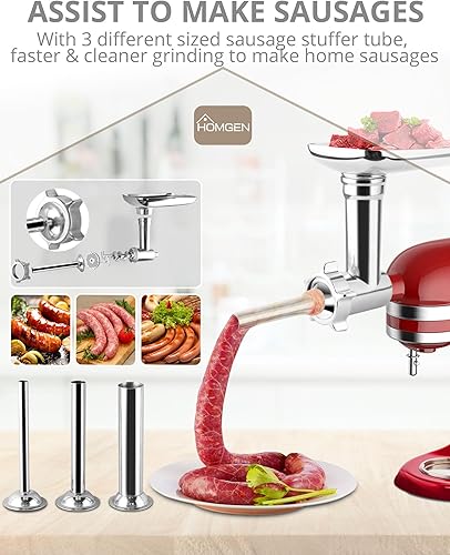 Miniatura 5 de Accesorio para picadora de carne para Kitchenaid, accesorio profesional HOMGEN para picadora de carne de alimentos para Kitchenaid, relleno de
