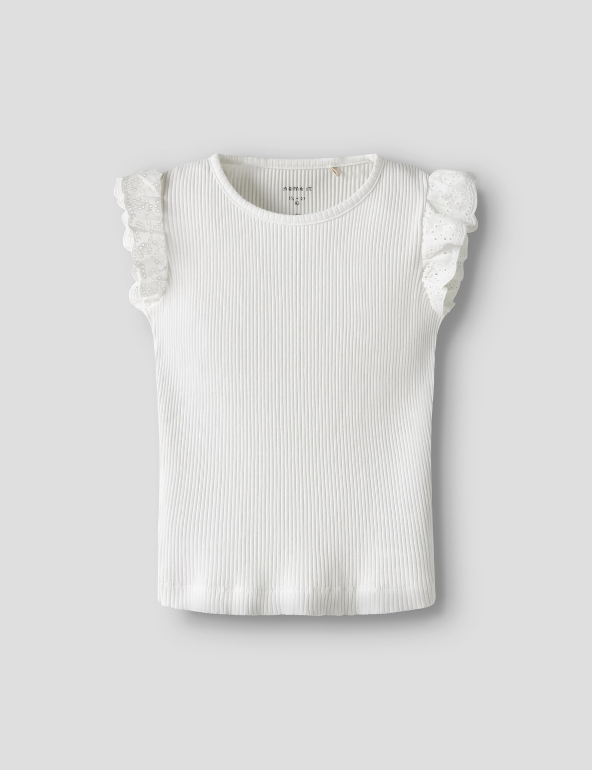 NAME IT Dziewczęca Nmfhalina SS Top, Bright White, 104