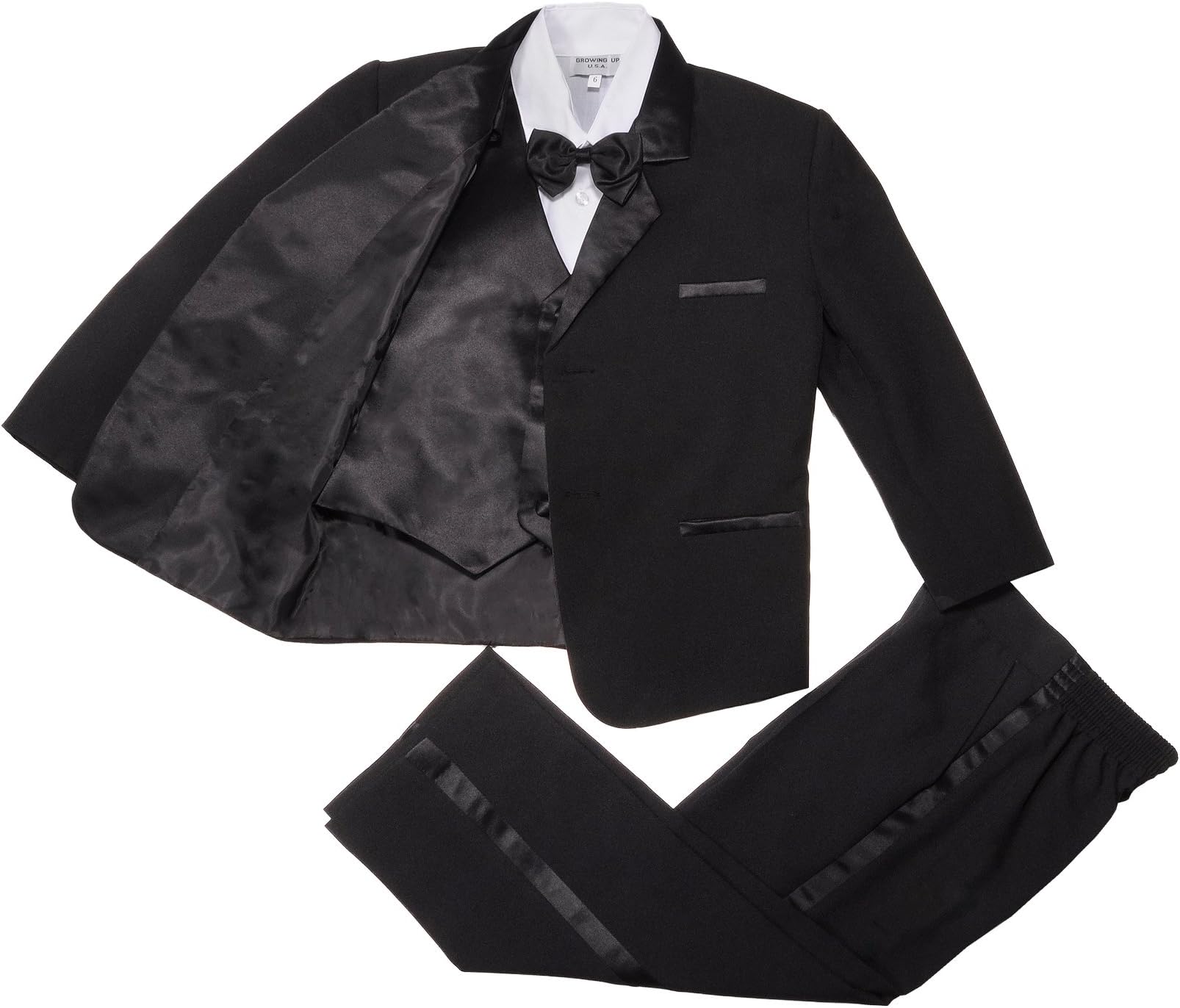 NancyAugust Modern Toddler Boy Formal Tuxedo in Blacks 2T-20-Black-4