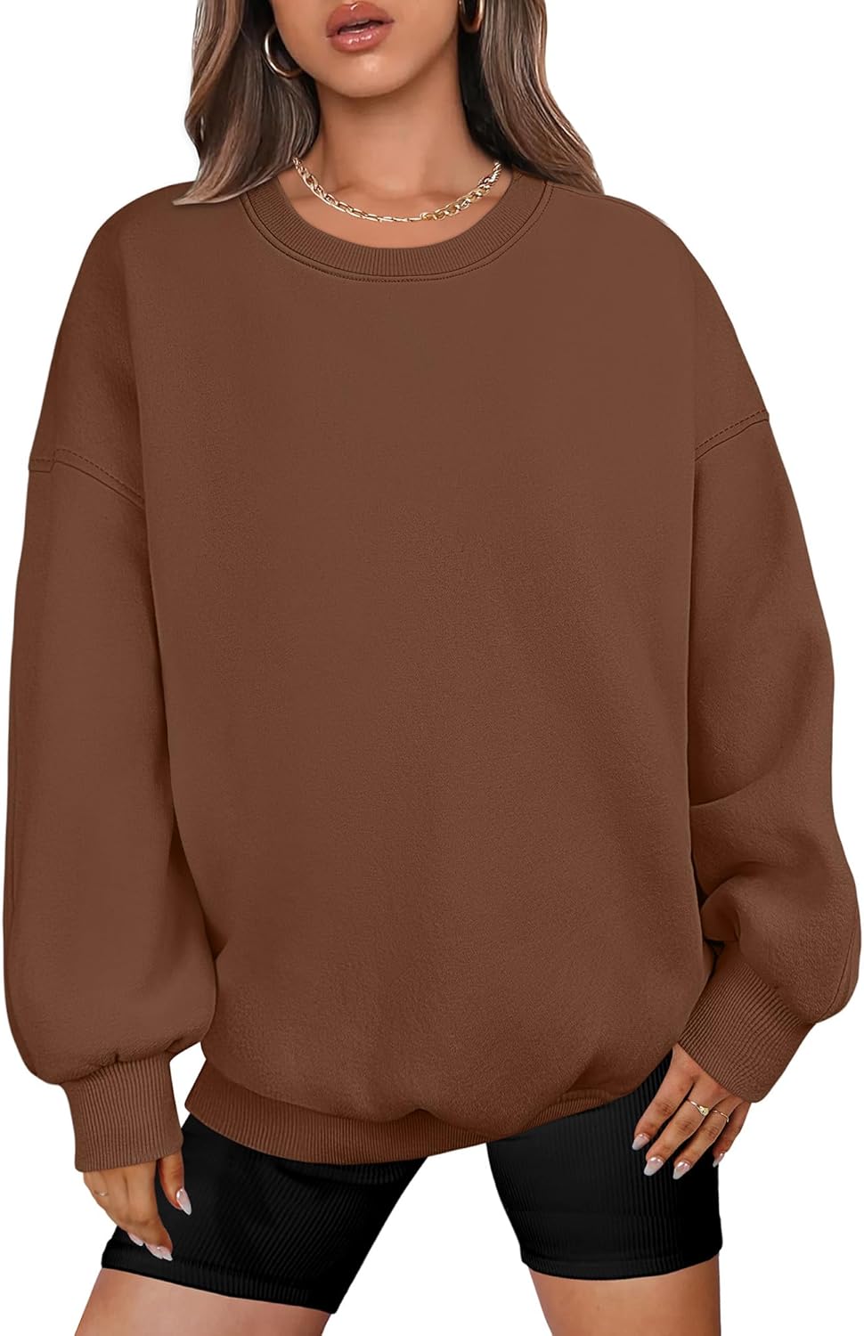 ANRABESS Oversized Sweatshirt for Women Crewneck Y2K Hoodies Fleece Casual Comfy Pullover Top Fall Outfits Clothes 2025