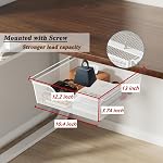 2 Pack Under Desk Drawers Self Adhesive Drawers for Under Desk Storage Pull Out Under Desk Drawer Organizer for Home Office Cabinet, 13" x 12.2" x 3.74", White