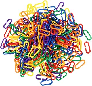 Ipetboom 500 Peças De Fivela De Corrente Geométrica Para Crianças Elos Em C Elos De Açúcar Elos De Papagaio De Plástico A Corrente Fivela Infantil