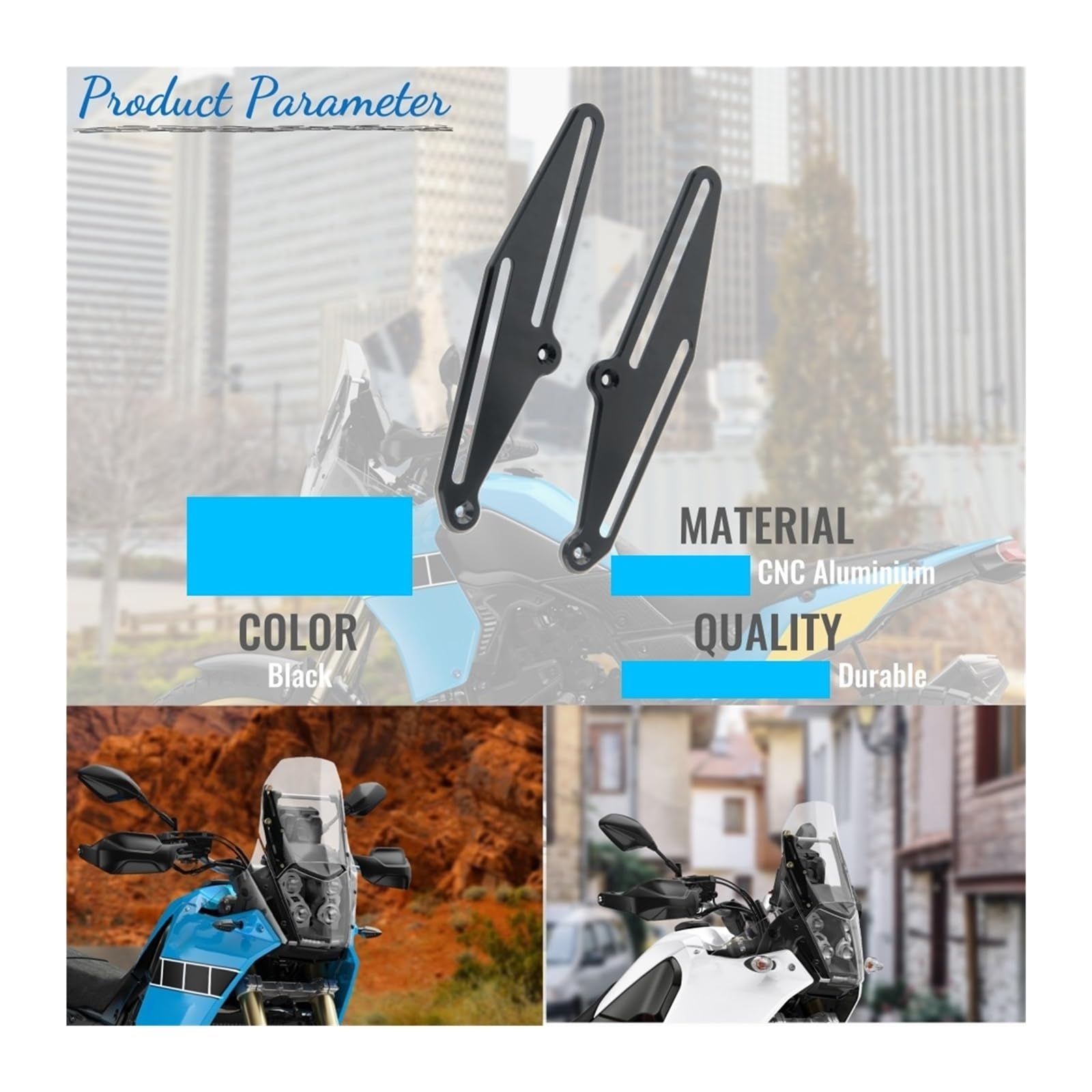 Pasuje Do Tenere 700 Tenere700 XT700Z 2019-2022 Motocykl Adapter Szyby Przedniej Uchwyt Wspornika Mocującego Przednią Szybę Osłona przeciwsłoneczna Deflektor