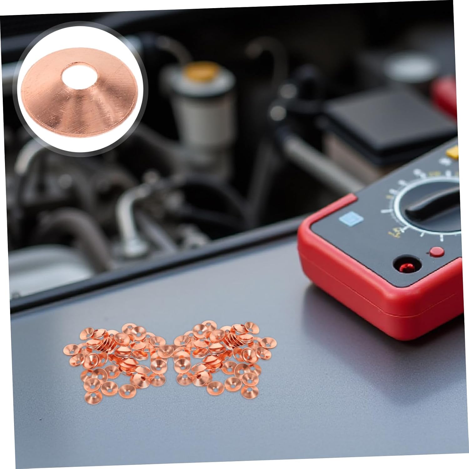 Alasum 100pcs Copper Oil Tube Gaskets for Car Oil Drain Plug Reliable Sealing and Easy Installation for Automotive Repair and Maintenance