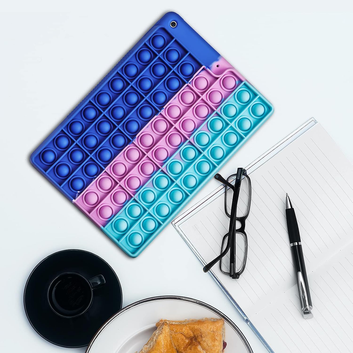for iPad 9th Generation Case 2021,iPad 8th 7th Generation Case Soft Silicone Protective Cover, Colorful iPad 10.2 Case Stress Reliever Shockproof Cover for iPad 9th/8th/iPad 7th-Blue