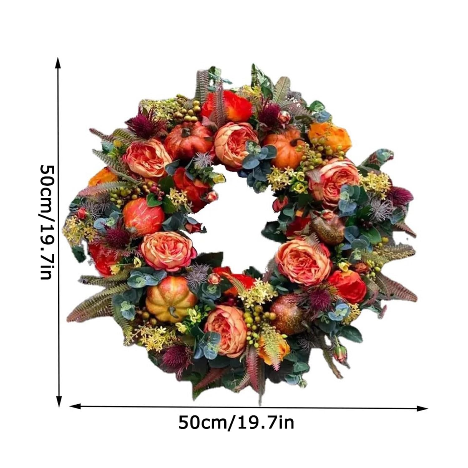 Herbstkranz 35cm Mit Rosen & Beeren - Rustikaler Türkranz | Herbstdeko Haustür