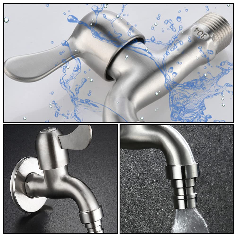 Widespread Faucet Sink Faucet Sink Faucet 2 Inch Water Faucet Washing Machine Sink Basin Cold Water Tap Stainless — view 9