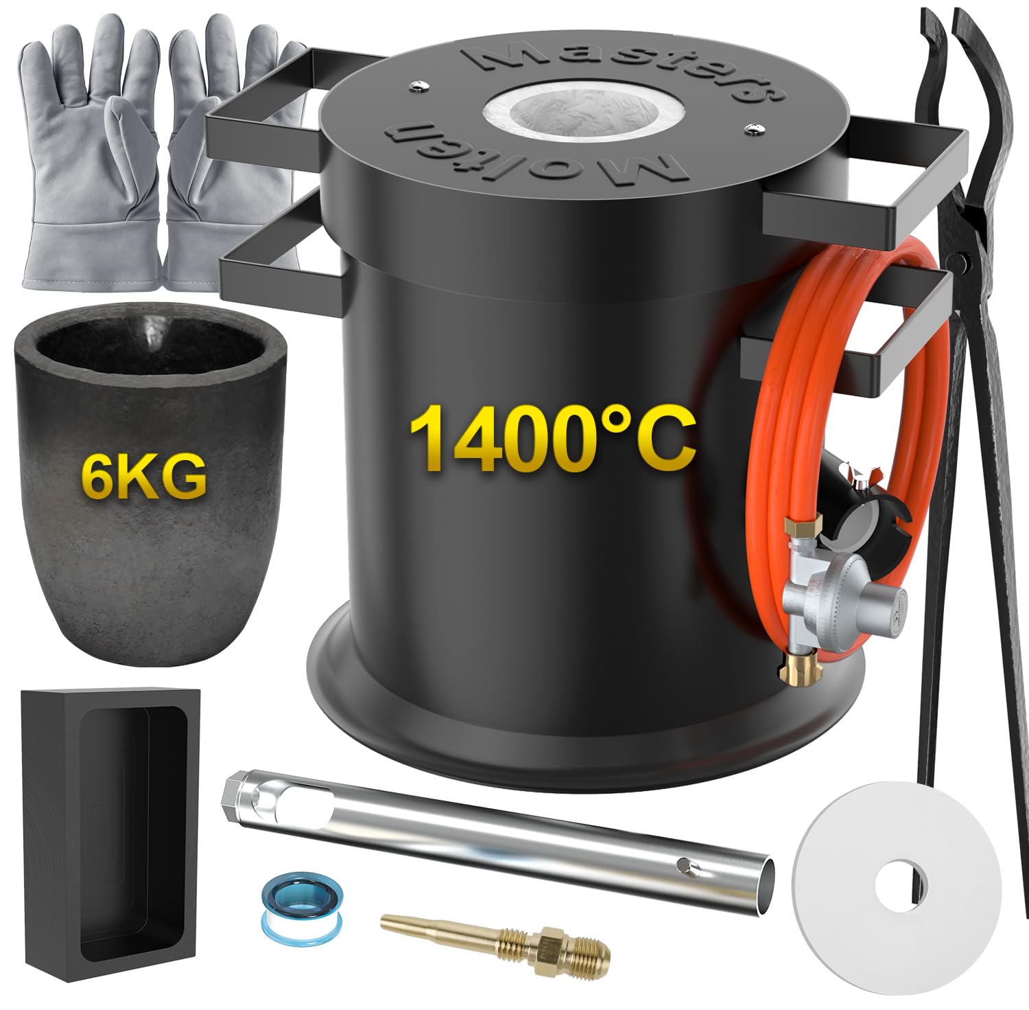 6 kg zestaw pieca do wytapiania propanu, metalowy piec odlewniczy do złota, srebra, miedzi, aluminium i biżuterii