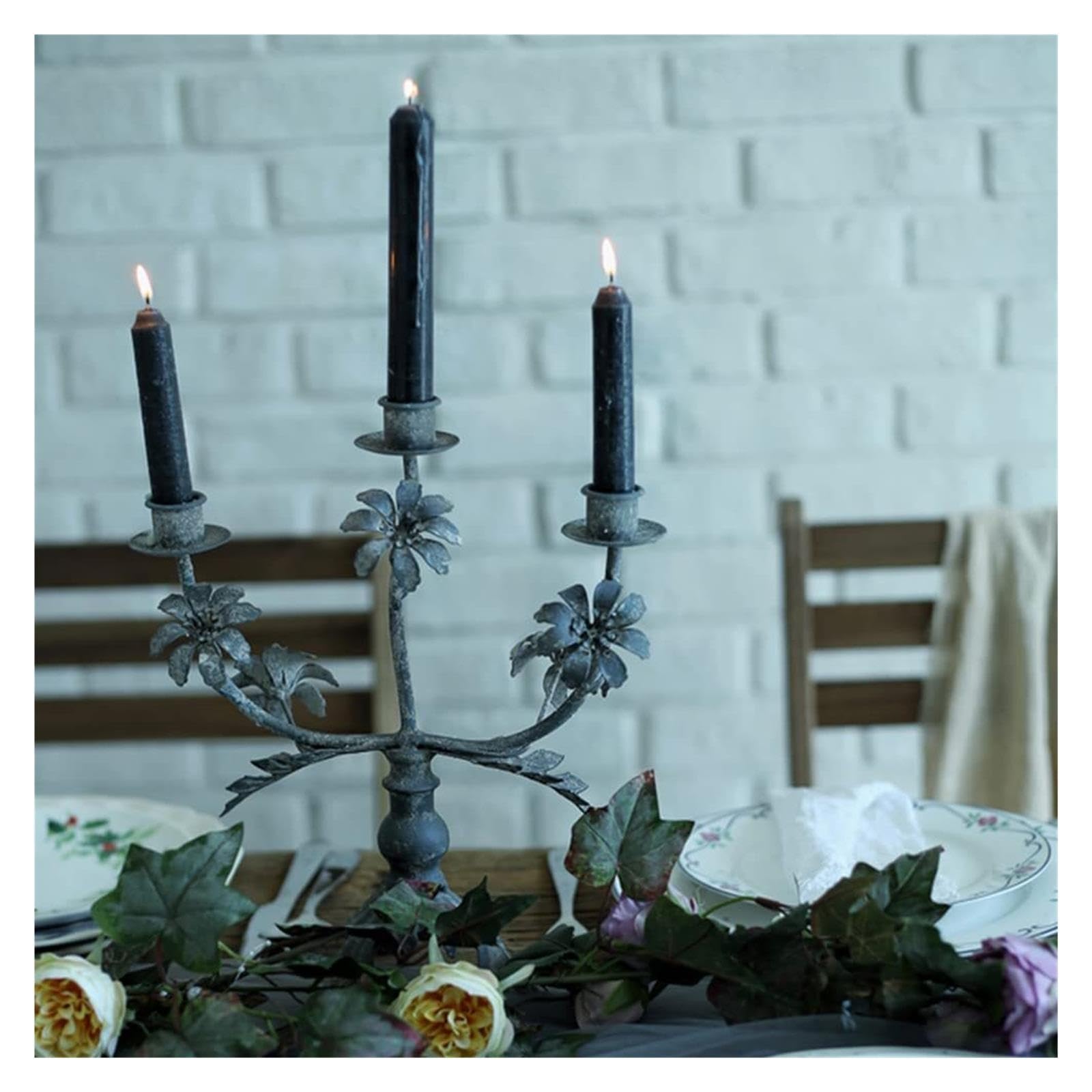 Portacandele Shabby Chic 3Arms Candle Holders for Flolwers Candlestick Decorazioni per la mensola del Camino