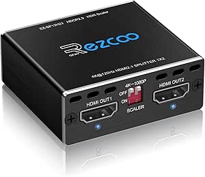 4K 120Hz HDMI 2.1 Splitter 8K 60Hz 1 in2 Out VRR ALLM HDCP2.3 HDR10 8KUHD D-olby Vision Atmos Scaler 4K EDID 1080P Dual Monitors HDMI 2.1 Splitter 1X2 for PS5 SkyQ Xbox NVIDIA AMD
