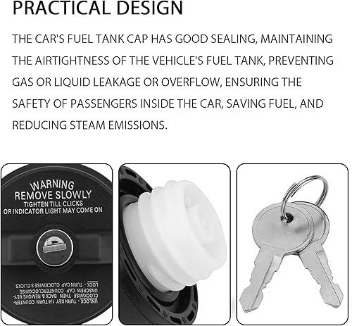 Vista 3 de Tapa de Gas con Bloqueo, Tapa de Gas con Llave para Toyota 4Runner Tacoma Honda CRV Tundra Acura Infiniti Nissan Buick Cadillac GMC Chevy, Tapas