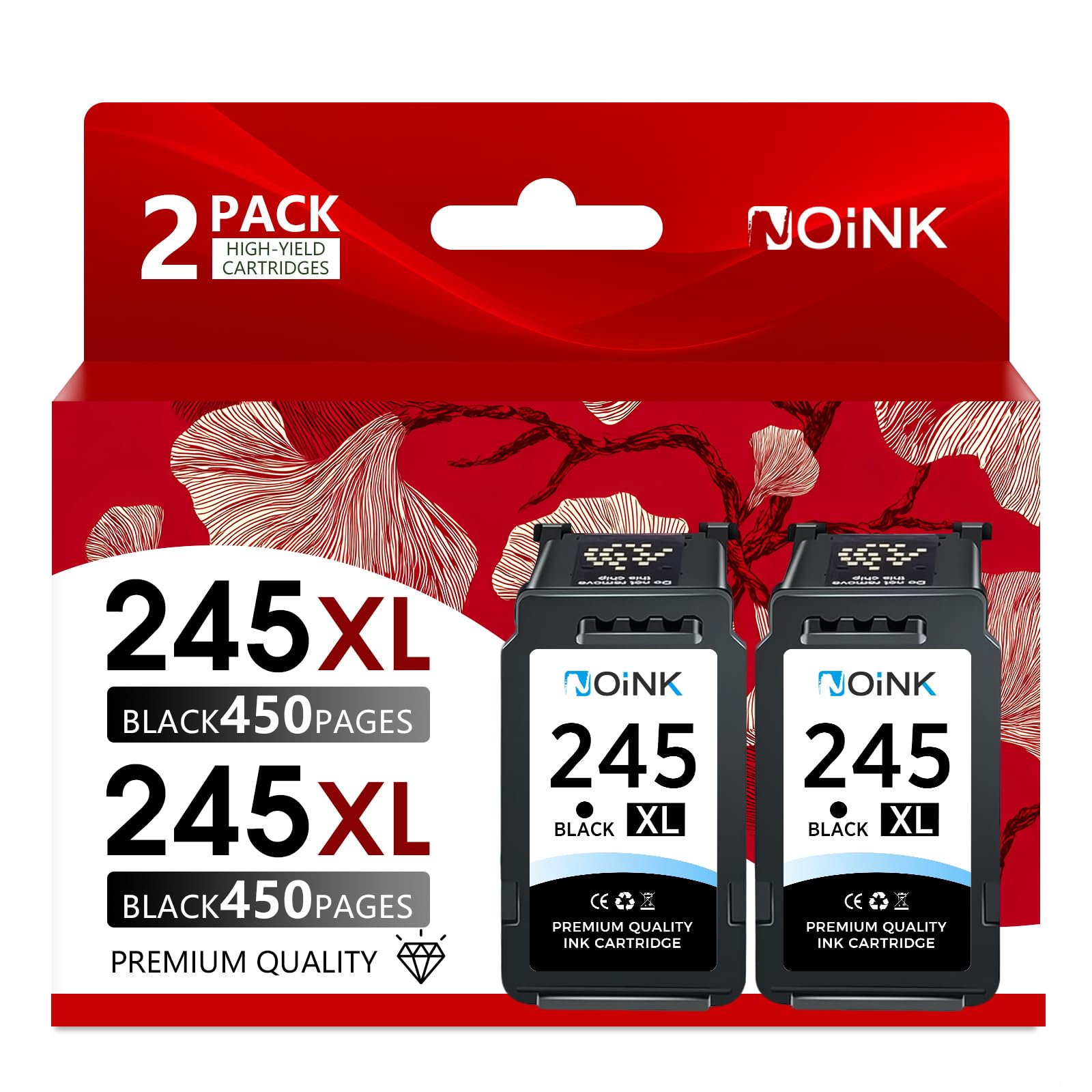 245XL Ink Cartridges Black High Yield Replacement for Canon PG-245 XL – Compatible with Pixma MG, TS, TR & MX Series Printers, MG2522 MX492 TR4520, 2 Black, 2 Pack
