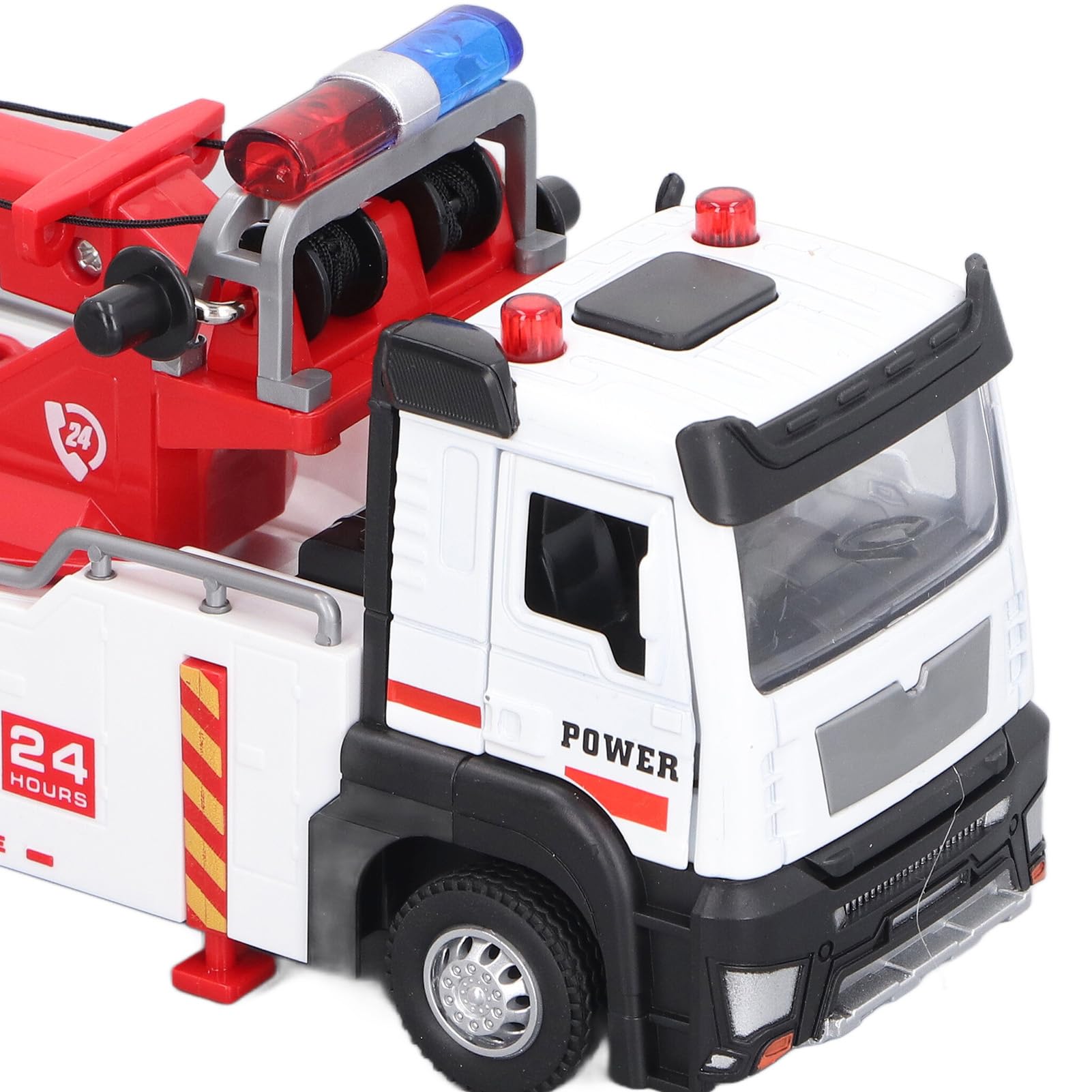 Domary Jouet de Camion de Grue en Alliage à Bras Rotatif à 360 Degrés pour Enfants, Modèle Construction Lumière Sonore