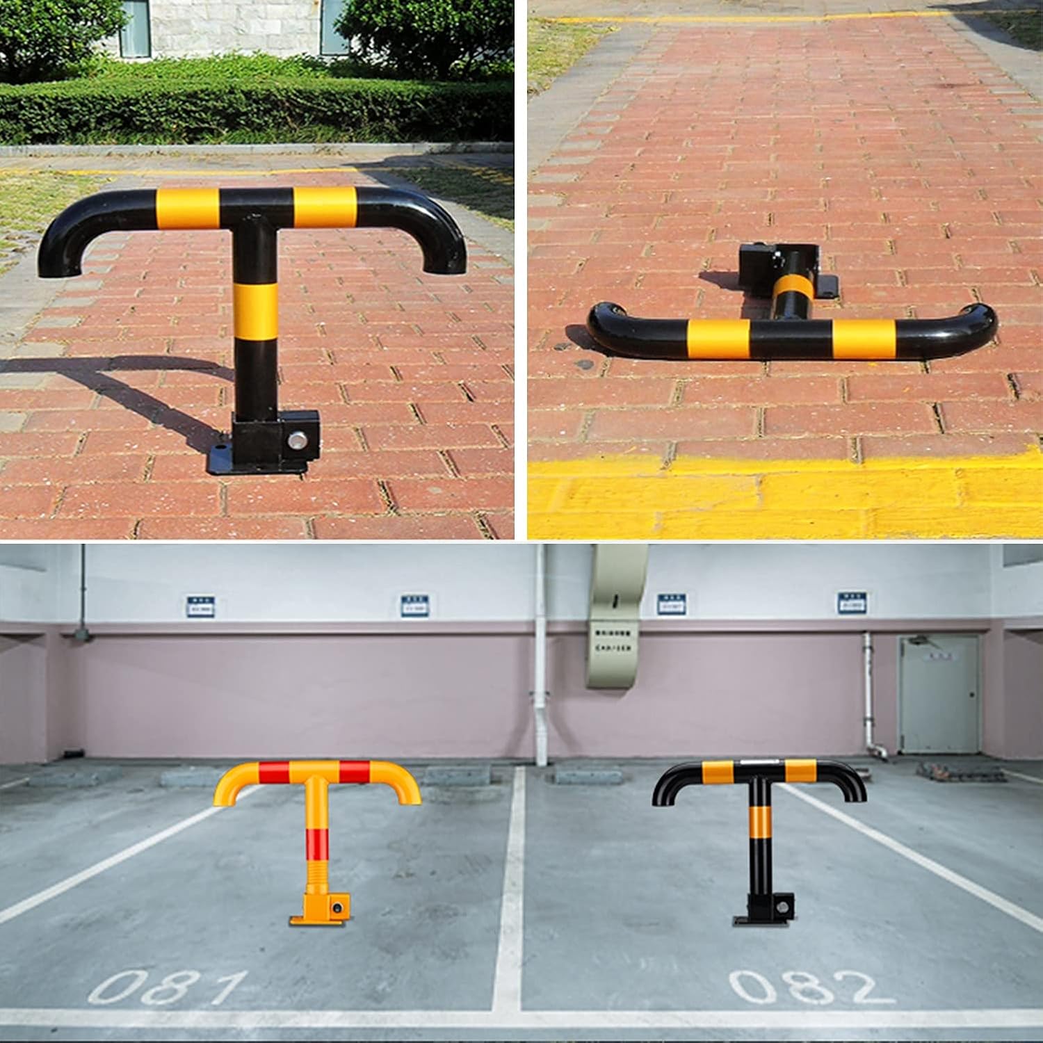 Parking Space Lock Lock Bollard Folding Lane Parking Barriers Security Posts for Private, Business, with Screws & Key(Yellow) image 5