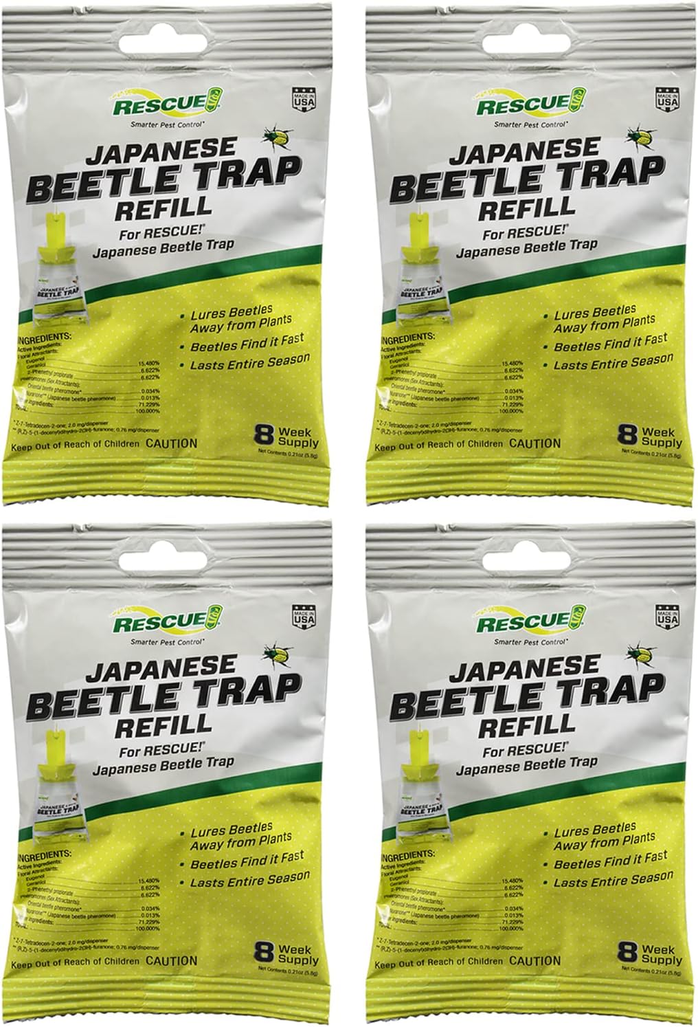 Japanese Beetle Trap Refill Lure – for RESCUE! Japanese Beetle Traps - 4 Pack