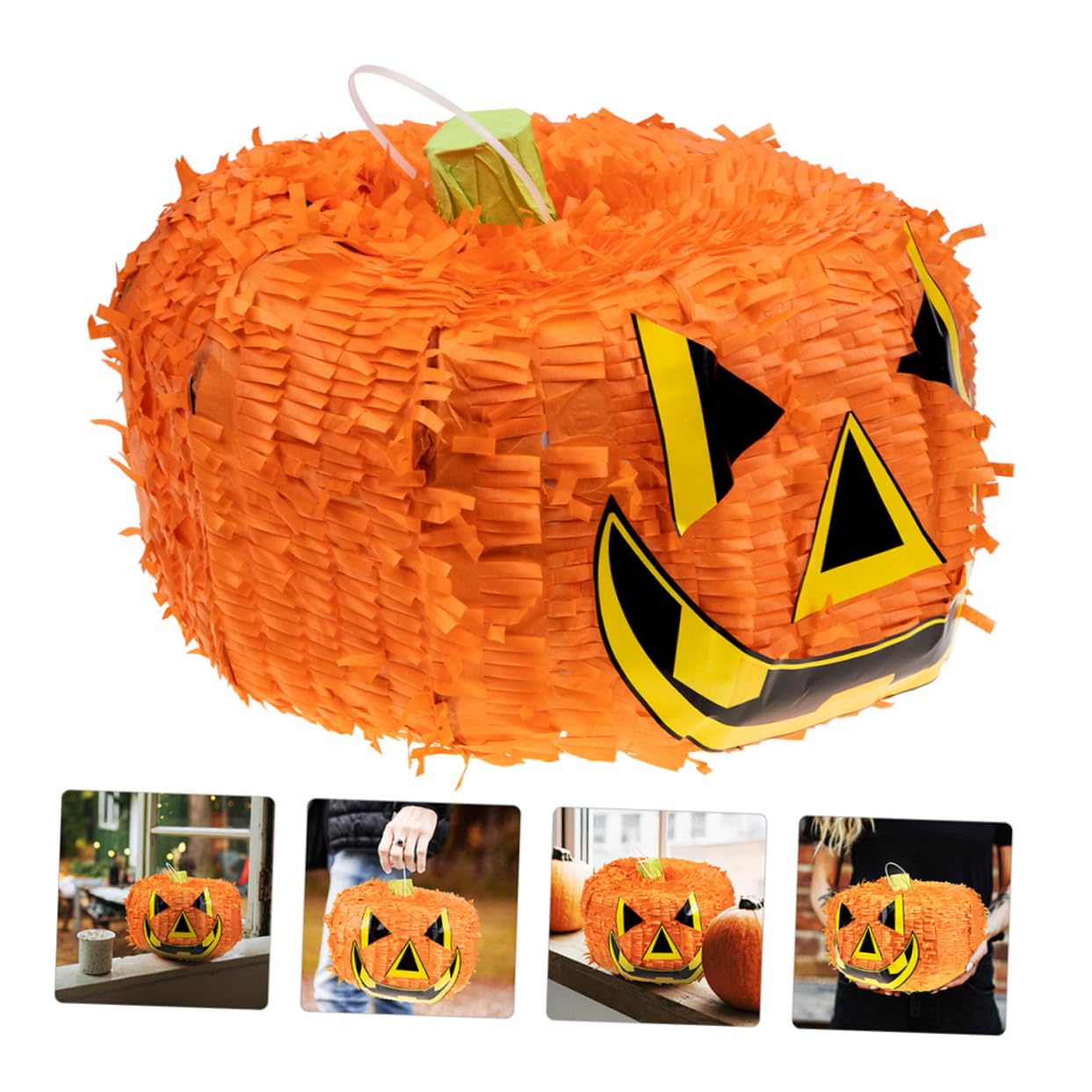 Garneck Faltbare Halloween Kürbis Pinata mit Schlagstab Gruselige Partydeko für Kindergeburtstag und Familienfeier Pinata Spiel mit Süßigkeitenfüllung für Halloween Party Deko Zuhause
