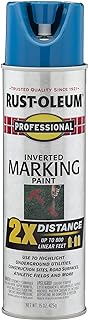 Rust-Oleum 266575 Professional 2X Distance Inverted Marking Spray Paint, 15 oz, Caution Blue