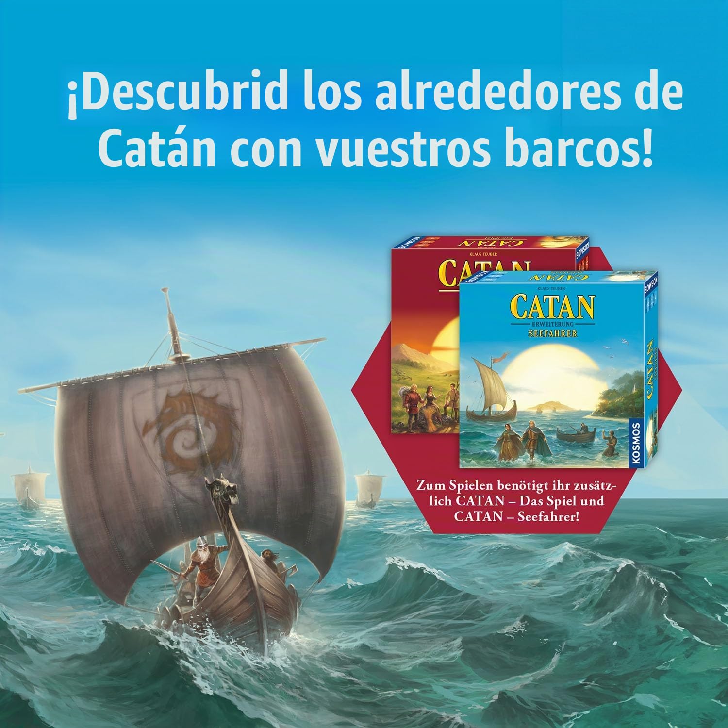 Kosmos 682972 Catan - Escenarios para Marineros - La Leyenda de los Piratas de mar, expansión a los Marineros de expansión, para 3-4 Personas a Partir de 10 años, colonos de Catán