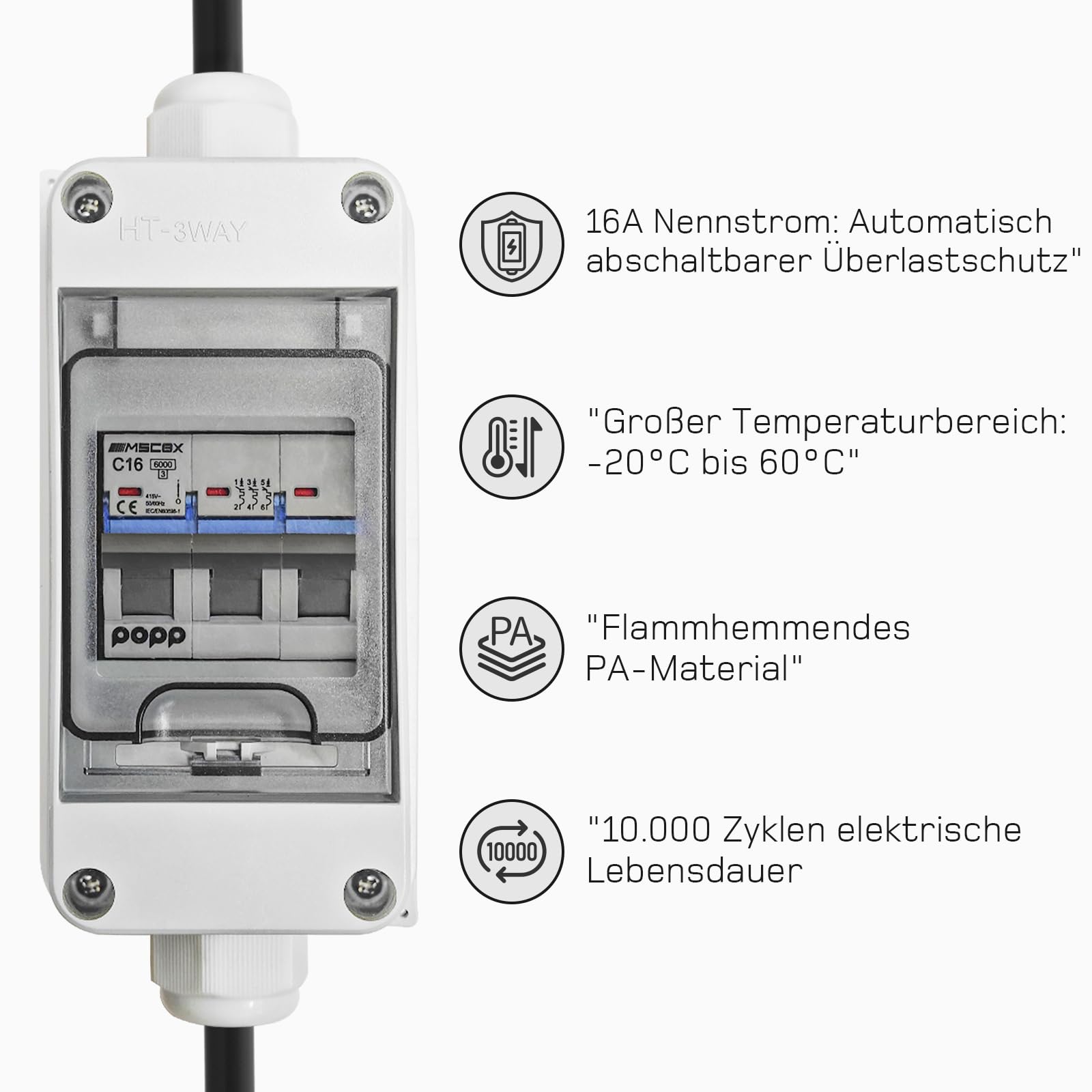 CEE Adapter 32A Stecker auf 16A Kupplung 3-phasig 400V 5-polig Starkstrom IP44