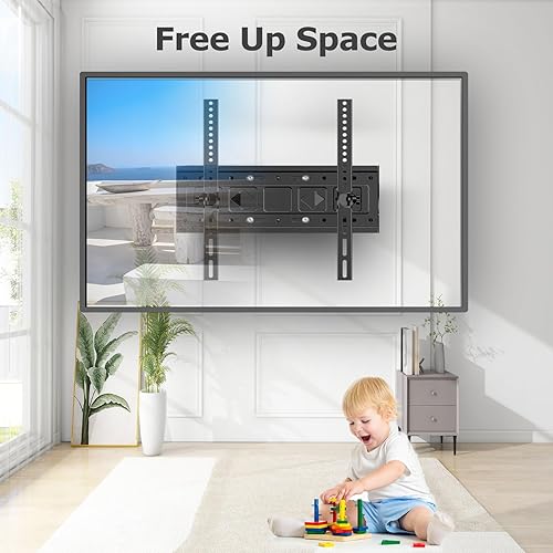 Miniatura 9 de Soporte de pared para TV de movimiento completo para la mayoría de televisores LCD LED 4K planoscurvos de 26 a 65 pulgadas, brazos articulados