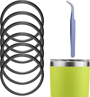 Gasket Replacement Compatible with Yeti, 6 Pack 20 oz Lid Seal Compatible with Yeti Stainless Steel Insulated Tumbler Mugs, Silicone O-Ring Parts with A Tweezer