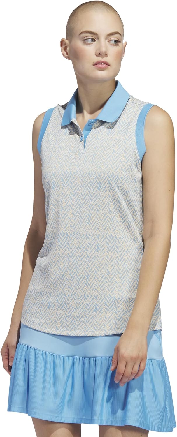 Adidas Womens Women's Ultimate365 Jacquard Sleeveless Polo Shirt