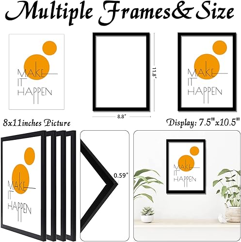 Vista 102 de Juego de 4 portarretratos de 18 x 24 pulgadas, marco negro de 18 x 24 pulgadas, marcos de fotos de lienzo para pared, de 18 x 24 pulgadas