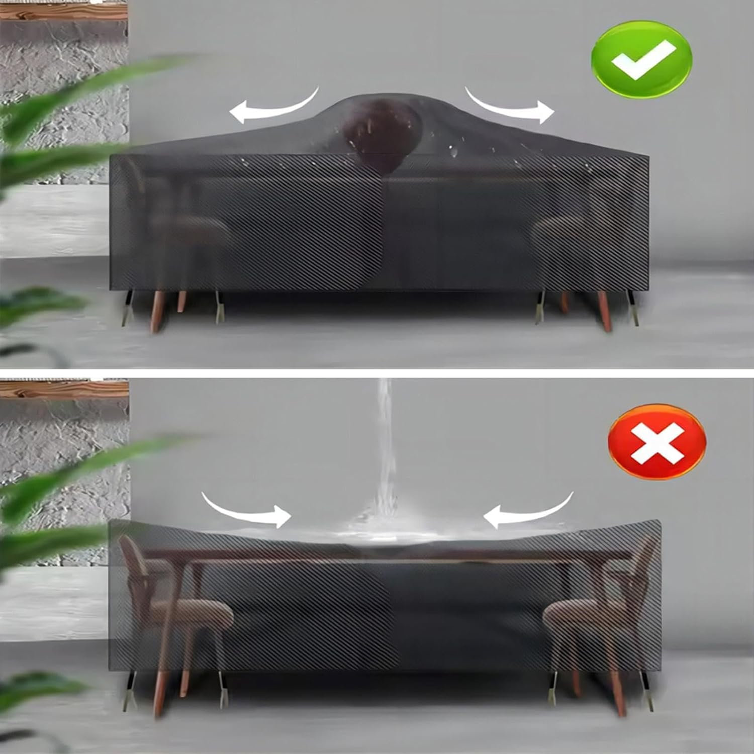 Patio Furniture Cover Waterproof Rectangular, 69x32x35inch/LxWxH Garden Table Covers Waterproof, Heavy Duty 600D Oxford Fabric Outdoor Furniture Cover, Patio Sectional Set Covers