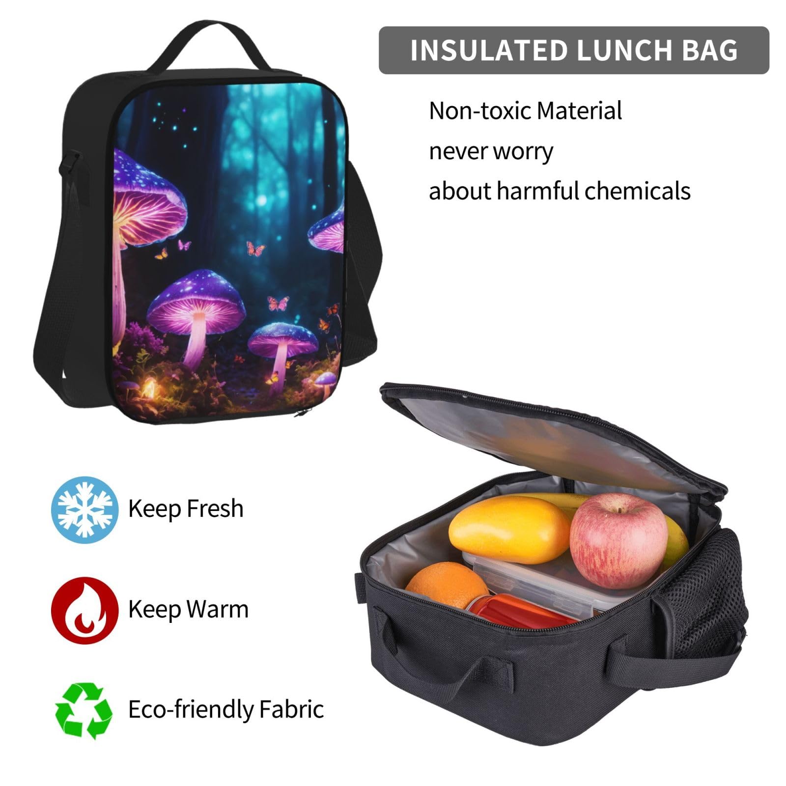Zaino, borsa portapranzo, astuccio, set da 3 pezzi, per lavoro e