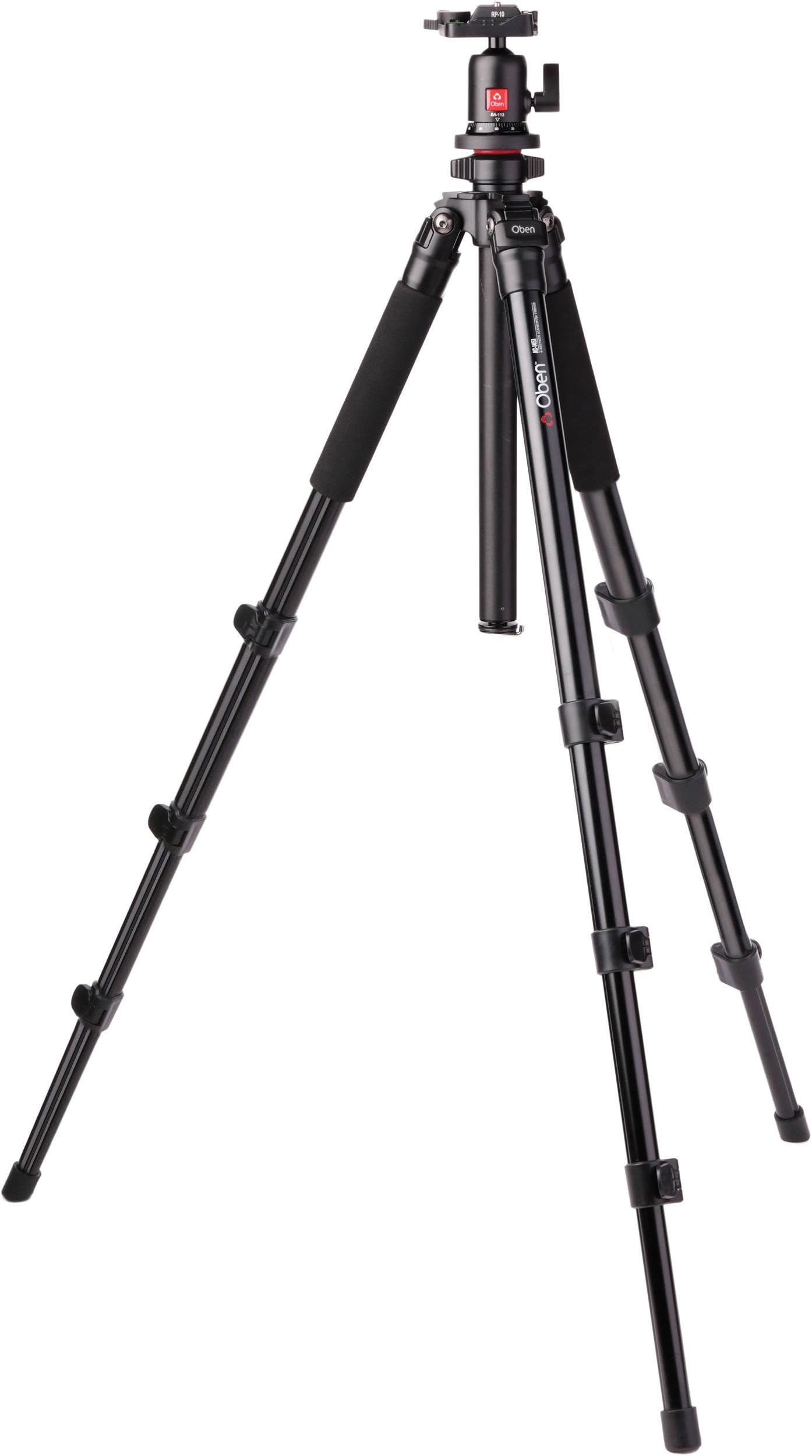 Oben AC-1451/BA-113 4-Section Aluminum Tripod with Ball Head - Compact Camera Tripod Supports up to 13.2 lbs, Adjustable Max Height of 67.2” - Lightweight, Foldable Professional Tripod for Cameras