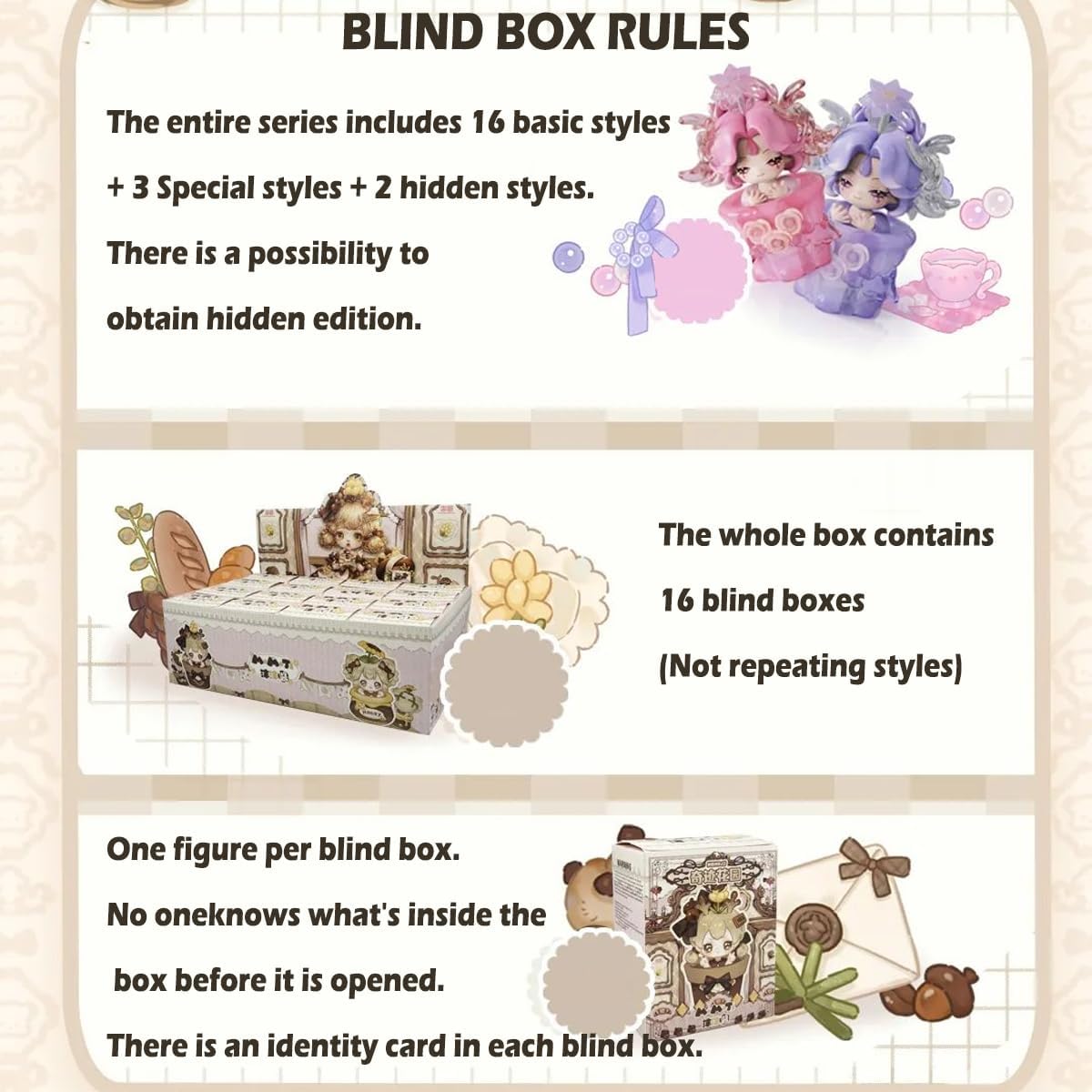 Aven Rabbit MOMOJI Miracle Garden Series Blind Box Action Figures Mystery Box Cute Random Toys Birthday Gift Christmas Collectible Toy for Desktop Ornaments, 1PC