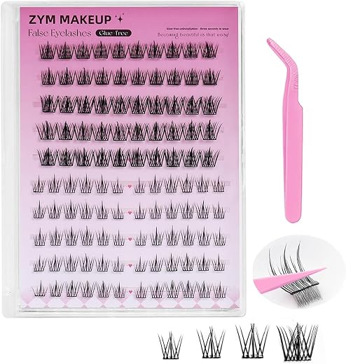 Cybersnc 110Pcs Self Adhesive Eyelashes, Self Adhesive Eyelash Clusters, Lash Clusters Press On Lashes Self Stick Cluster ...